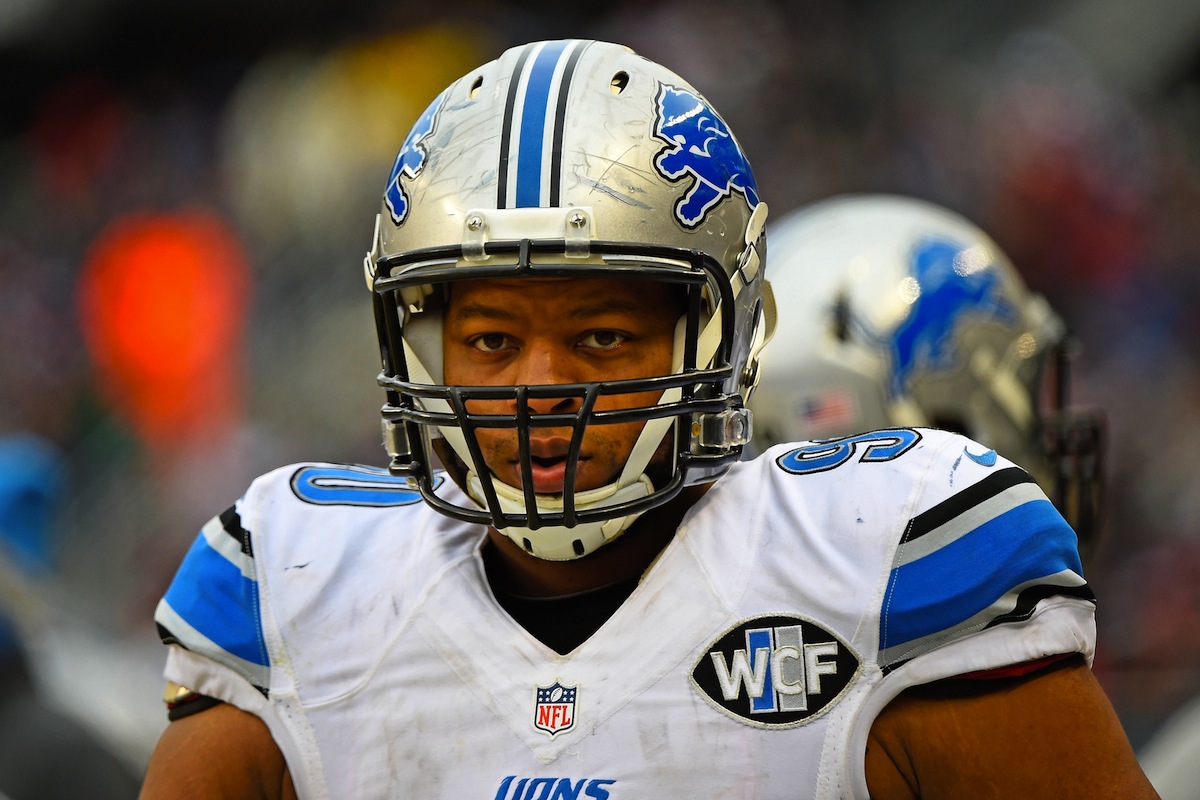 Detroit Lions defensive lineman Ndamukong Suh by Mike Dinovo—USA TODAY Sports.